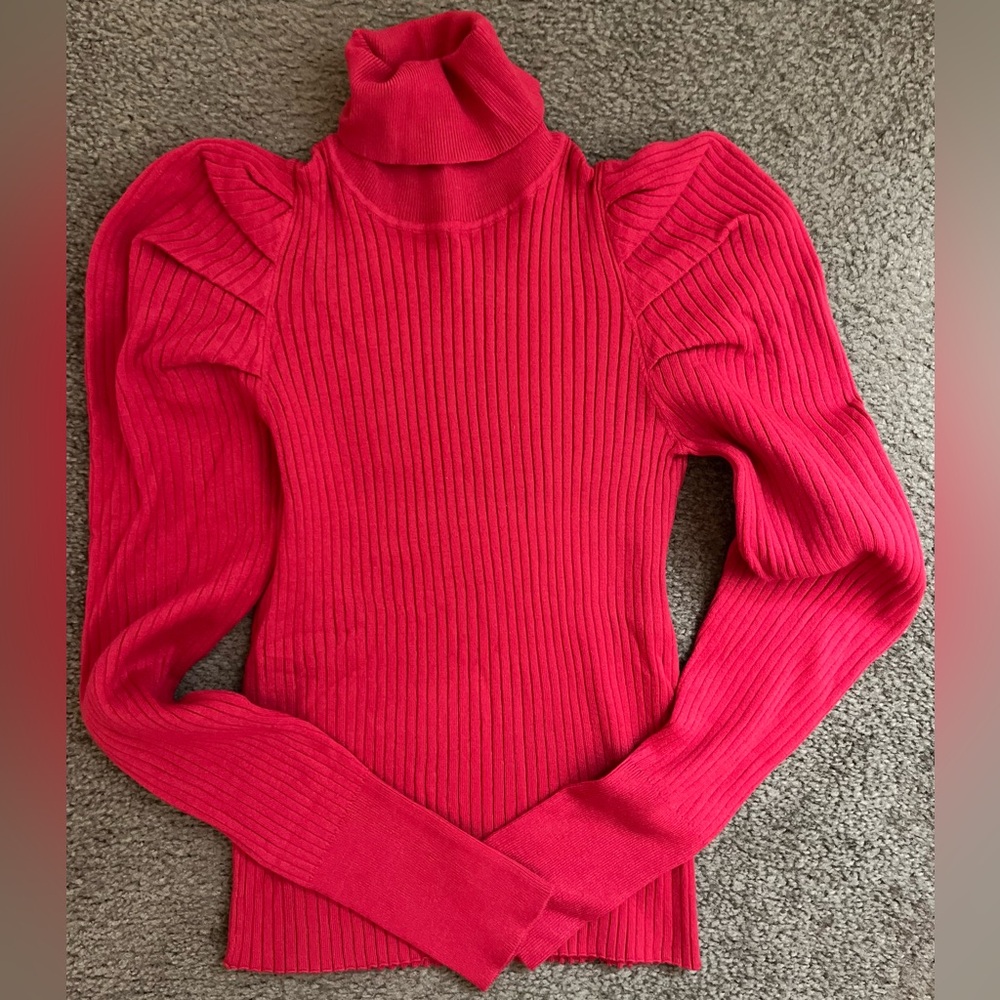 Fashion Nova Vibrant Red Turtleneck Sweater NWOT
